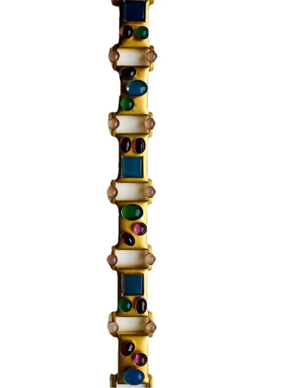 Vintage Gale Rothstein (Stamped) Semi-Precious Stones Gold Plated 7” Bracelet - Picture 5 of 8